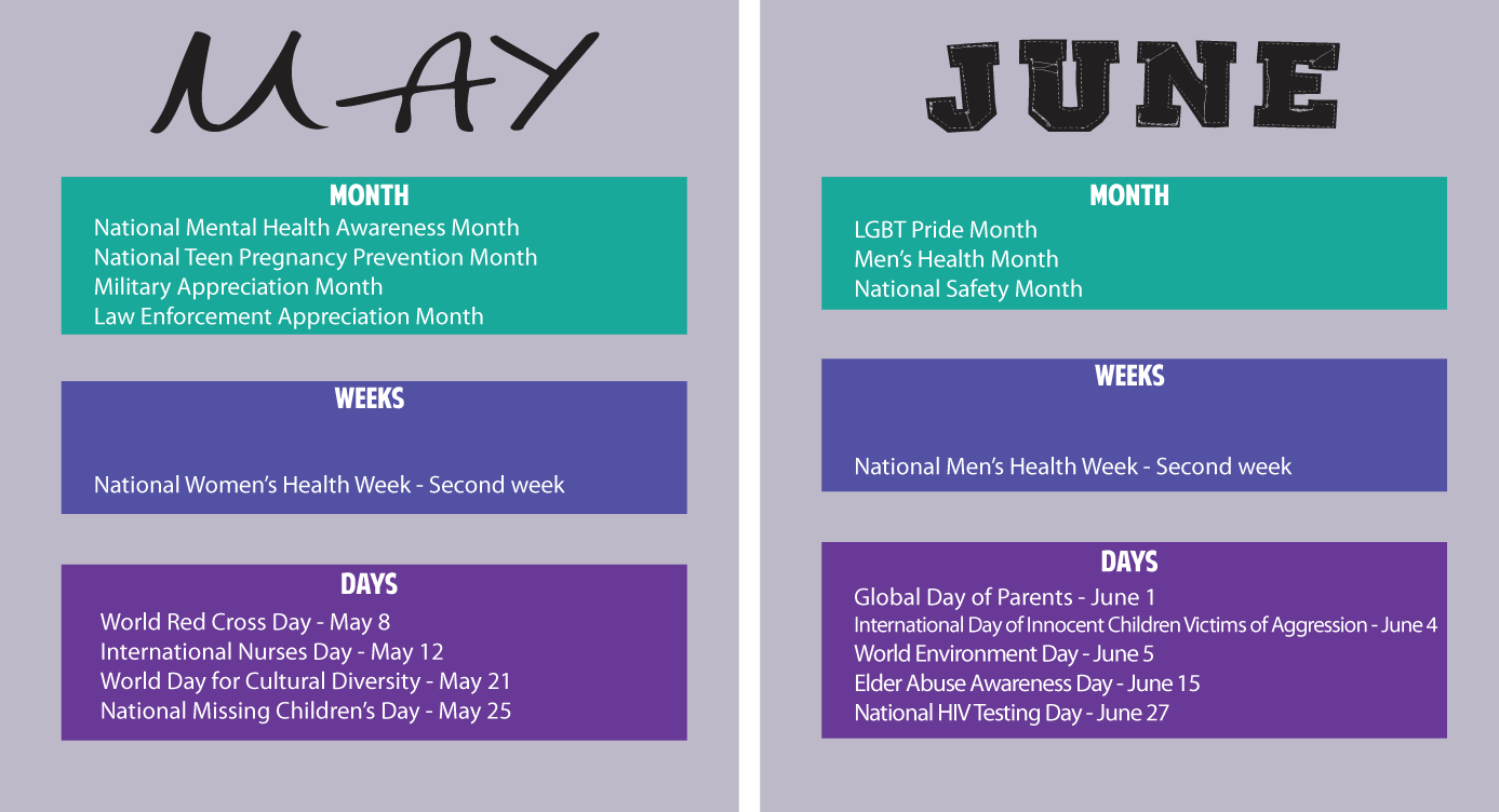 Awareness Calendar CAWS North Dakota